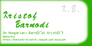 kristof barnodi business card